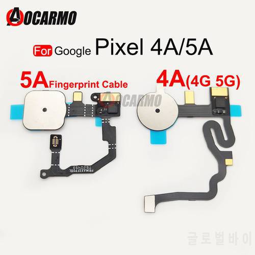 For Google Pixel 4A 4G 5G 5A Fingerprint Sensor Home Button Flex Cable Replacement Parts