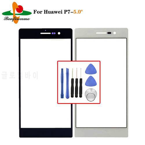 Outer Screen For Huawei Ascend P7 P7-L10 P7-L00 P7-L05 Front Touch screen Panel LCD Display Out Glass Cover Lens Replacement