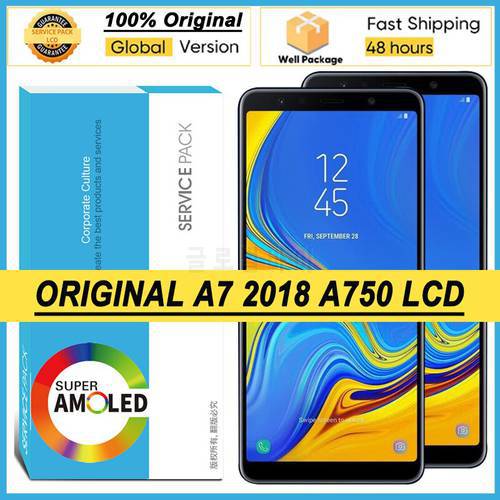 100% Original 6.0&39&39 AMOLED Display for Samsung Galaxy A7 2018 A750 SM-A750F A750F Full LCD Touch Screen Repair Parts
