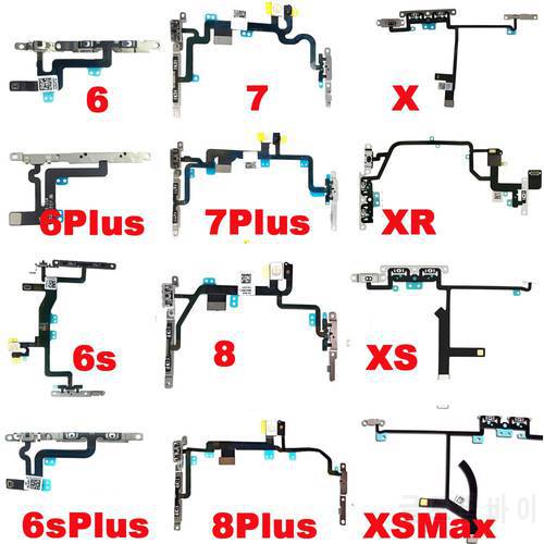 Volume Buttons & Sound Mute Switch Flex Cable Assembly For iPhone 6 6Plus 6s 6sPlus 7 7Plus 8G 8 Plus X XR XS Max