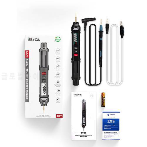 RELIFE DT-01 3 IN 1 Intelligent Pen-Type Multimeter Give Away Extra Sharp Gold Needle And Negative Special Clip Line BestSelling