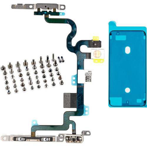 Power Volume Button Silent Flex Cable + waterproof Adhesive Glue + full set screws for iPhone 7 7Plus 8 8 Plus