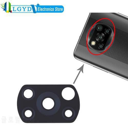 10 PCS Back Camera Lens for Xiaomi Poco X3 NFC / Poco X3 M2007J20CG M2007J20CT Phone Rear Camera Lens Replacement