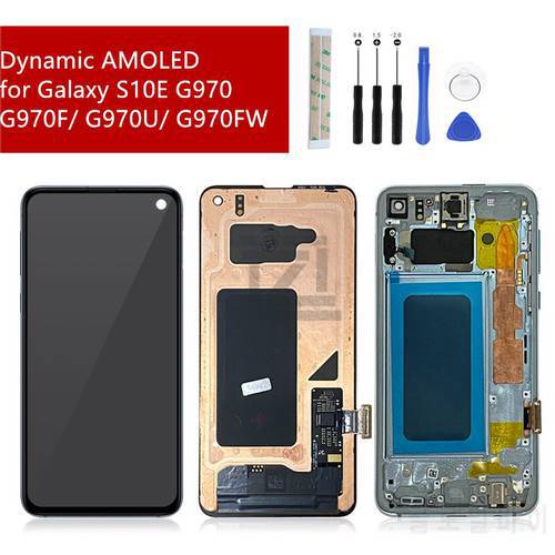 For Samsung S10e LCD G970F/DS G970U G970W SM-G9700 Touch Screen Digitizer Assembly With frame For SAMSUNG Galaxy S10e Lcd Parts