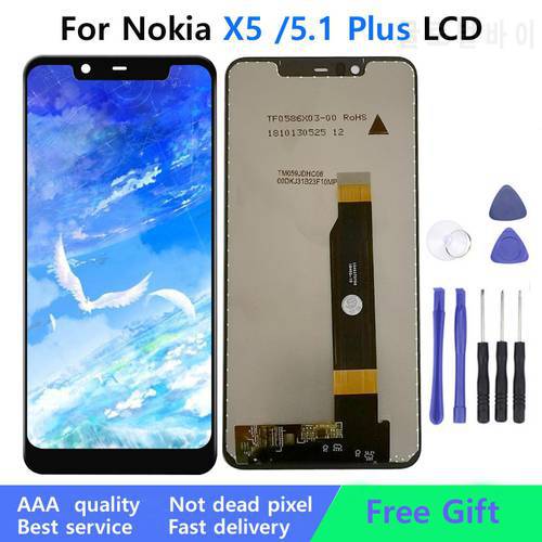 X5/5.1 Plus LCD For Nokia X5 LCD Display TA-1120 TA-1105 TA-1102 Touch Screen Digitizer Assembly Replacement+Free Shipping