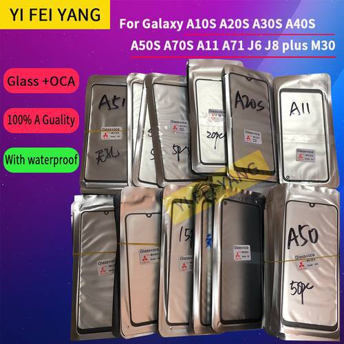 10pcs/lot GLASS +OCA LCD Front Outer Lens For Samsung Galaxy A10S A20S A30S A40S A50S A70S A11 A71 J6 J8 plus M30 Touch Screen