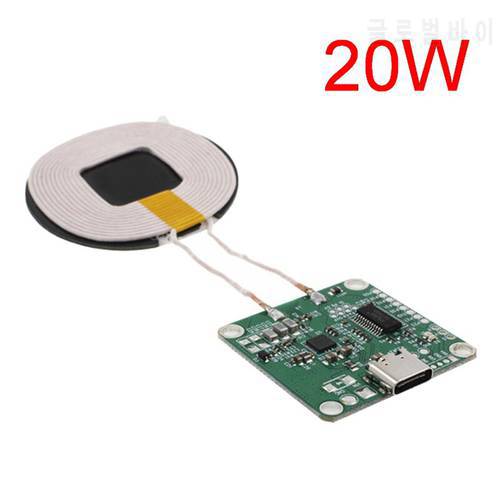 Hot 20W High Power 5V 13.5V Fast Charging Wireless Charger Transmitter Module Type-c USB + Coil Qi Universal For Phone Battery