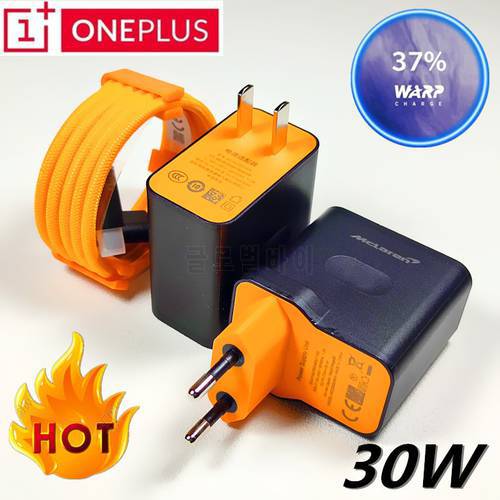 30W Oneplus charger Mclaren Warp charge EU power Adapter Type C cable For oneplus 8 pro 7 7T Pro 5 5t 3 3t