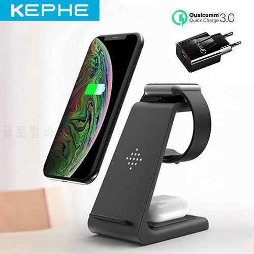 3 in1 Fast Wireless Charger For iPhone 12/11 AirPods Apple Watch 1/2/3/4/5/6 Wireless Charging Stand for iWatch iPhone Xr/Xs Max