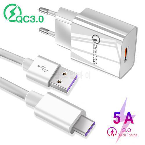 5A Super Charge USB Cable For Honor 20S 9X Samsung A22 USB Type C Fast Charging QC 3.0 Charger For Xiaomi Redmi 10 Note 8 9 Pro