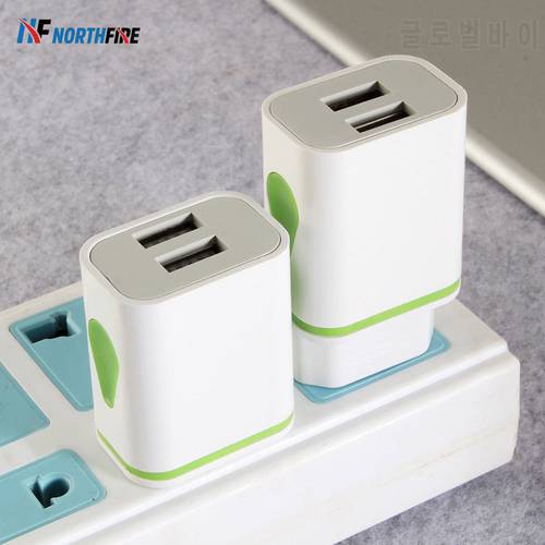 Fast Charger Dual USB LED Phone Charger Quick Charge 5V/2.1A EU/US Plug Port For iPhone 11 Universal Travel Wall Charger Adapter
