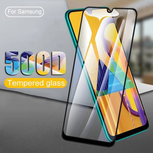 500D Protective Glass For Samsung Galaxy A51 A71 A21 A31 A41 A11 A01 M51 M21 M11 M31 A70 A50 A30 Screen Tempered Glass Film Case