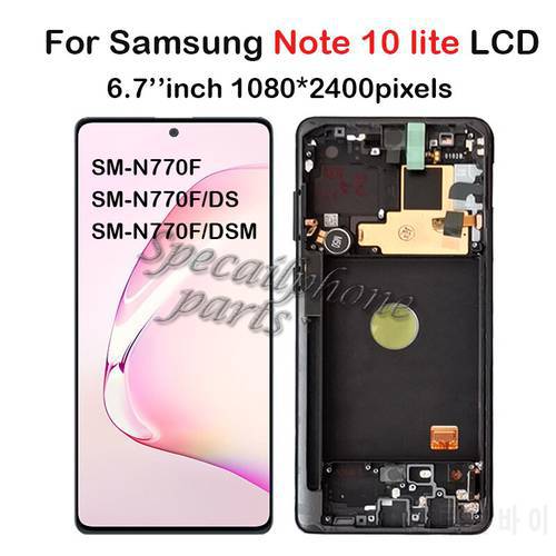 Original For Samsung N770 For Samsung Galaxy Note 10 Lite Display With Frame Display Note10 Lite N770F LCD Touch Screen
