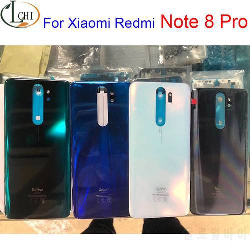 Original For Xiaomi Redmi Note 8 Pro Battery Cover Rear Glass Battery Door Housing Replacement Parts Redmi Note 8 Pro Back Cover