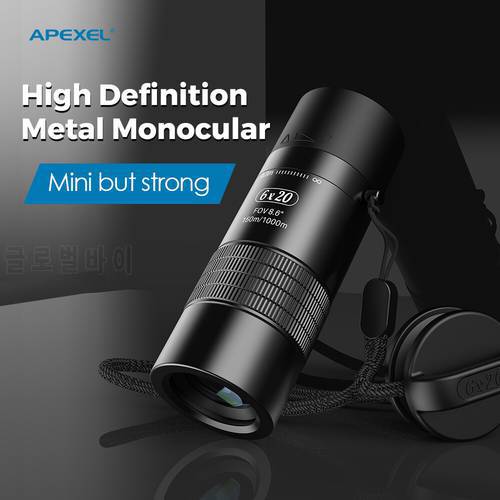 APEXEL 6X20M Monocular Telescope 0.3m Closest Shooting to Unlimited Distance Focus Telescope Lenses for Hunting Camping Travel