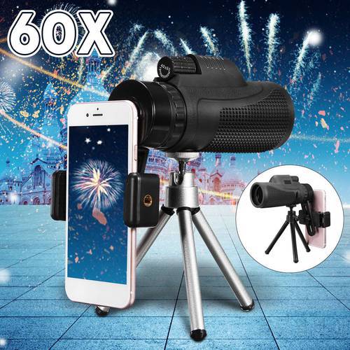 40x60 Zoom Telephoto Lens Camping HD Monocular Telescope Phone Camera Lens Universal for iPhone 12 for Android Smartphone Mobile