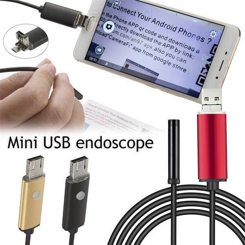 7mm 2 IN 1 USB Endoscope 480P HD Snake Tube and Android Borescope USB Endoscopio Inspection Micro Camera for PC Smart Phone