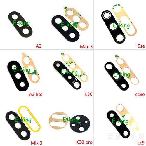 2PCS For Xiaomi Mi A2 Lite 6X Mix 3 Max 3 9SE CC9E CC9 K20 K30 Pro Rear Back Camera Glass Lens With Sticker Tape Adhesive