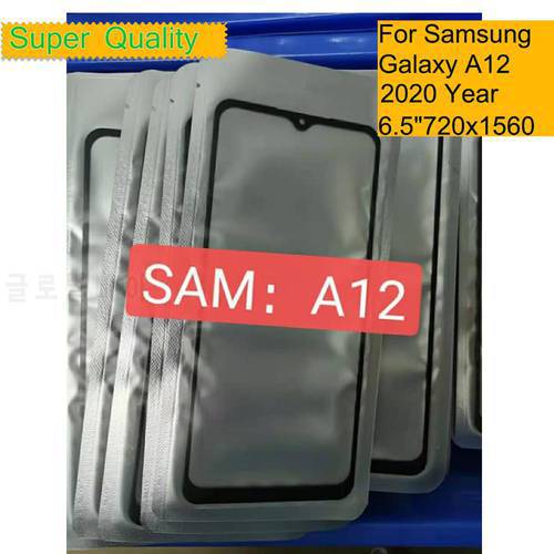 10Pcs/Lot For Samsung Galaxy A12 Touch Screen Front Glass Panel LCD Outer Display Lens A12 With OCA Glue Front Glass