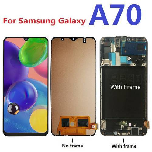 For Samsung Galaxy A70 SM-A705F A705FN A705G A705M Display Lcd Screen Touch Digitizer Sensor Assembly Frame Replacement