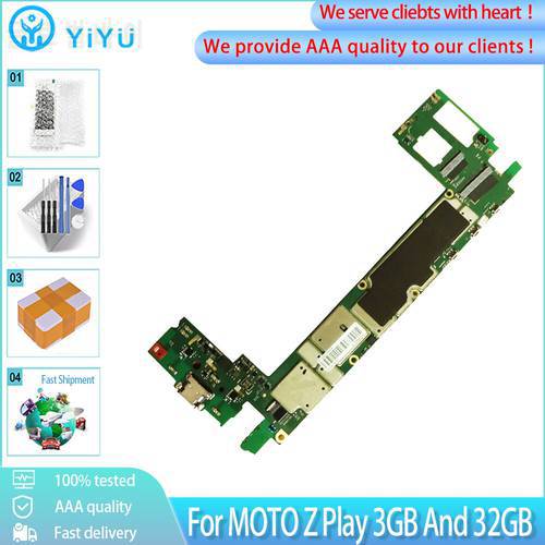 Original For MOTOROLA Moto Z Play XT1635 Motherboard Mobile Electronic Panel Mainboard Circuits With Chips Plate 3GB And 32GB