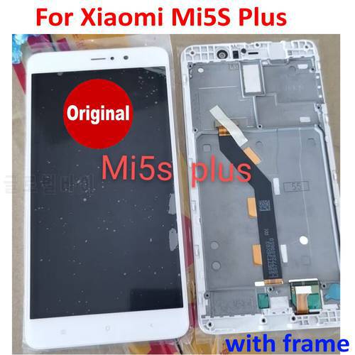 Original 10 Point Touch Screen Digitizer Glass Sensor LCD For Xiaomi Mi5S Plus Mi 5S Plus Display Assembly + Frame Pantalla