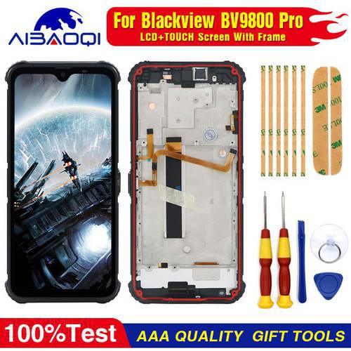 New Touch Screen LCD Display For Blackview BV9800 BV9800 Pro Digitizer Assembly With Frame Replacement Parts+Disassemble Tool
