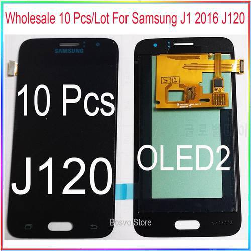 Wholesale 10 pieces/lot For Samsung J1 2016 J120 lcd display screen with touch digitizer assembly