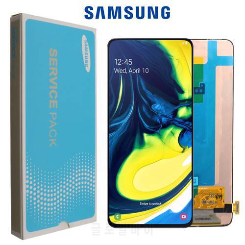 Original Display for SAMSUNG Galaxy A80 A90 LCD A805F SM-A805F/DS AMOLED Display with Frame Touch Screen Digitizer Repair Parts