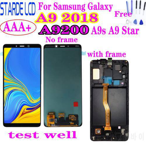 6.3&39&39 Amoled For Samsung Galaxy A9 2018 LCD A9s A9 Star Pro A920 LCD Display frame Touch Screen Digitizer Assembly for A9200 lcd