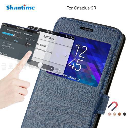 PU Leather Phone Case For Oneplus 9R Flip Case For Oneplus 9R View Window Book Case Soft TPU Silicone Back Cover
