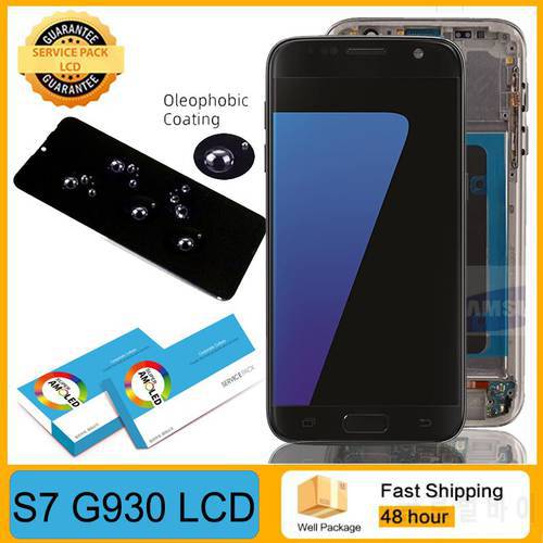 5.1&39&39 LCD Display with Burn Shadow For SAMSUNG Galaxy S7 G930 G930F Touch Screen Digitizer Assembly with Frame Repair Parts