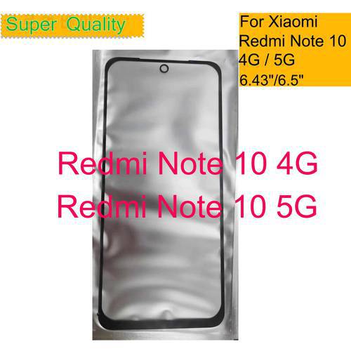 10Pcs/Lot For Xiaomi Redmi Note 10 Pro Max Touch Screen Panel Front Outer Glass Lens For Redmi Note 10 5G Glass With OCA Glue