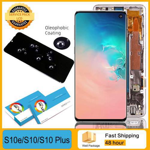 100% Original Super AMOLED LCD For Samsung Galaxy S10e S10 G9730 S10+ Plus G9750 LCD Display Touch Screen Digitizer Repair Parts