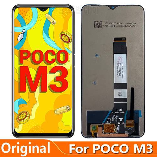 Original 6.53&39&39 For Xiaomi Poco M3 LCD Display Screen Touch Panel Digitizer M2010J19CG M2010J19CT LCD For Poco M3 Pro LCD