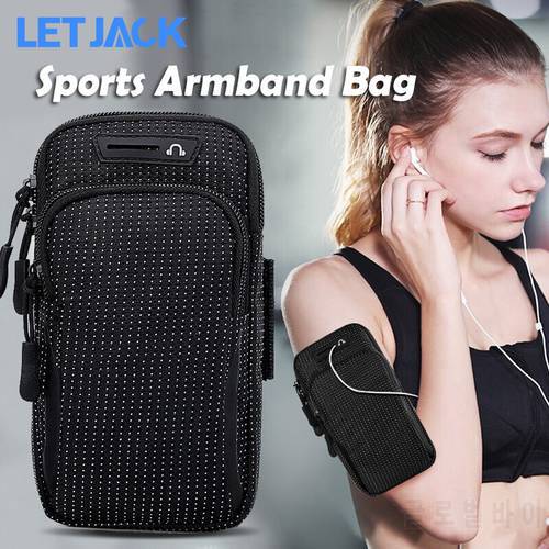 Universal 6.8&39&39 Waterproof Sport Armband Bag Luminous for Outdoor Gym Running Arm Band Mobile Phone Bag Case Coverage Holder