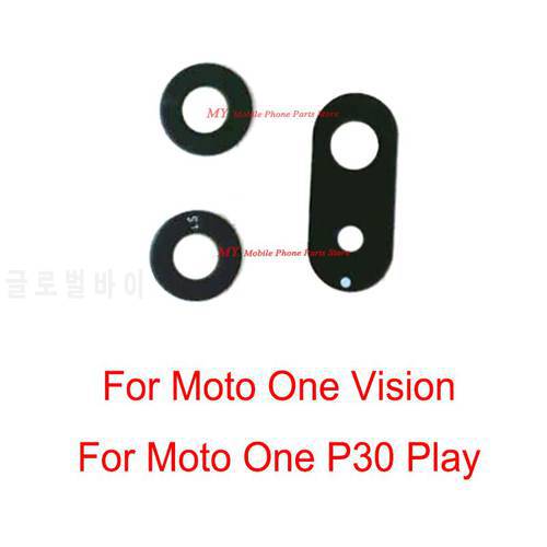 10 PCS Back Rear Camera Glass Lens For Motorola Moto One Vision / Moto One / Moto P30 Play Camera Lens Glass Cover With Sticker