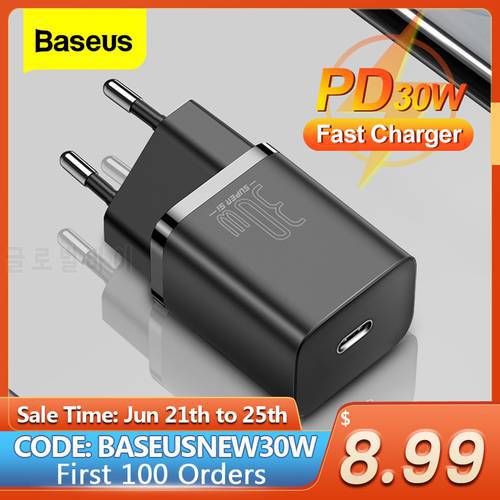 Baseus Super Si 30W USB C Charger Adapter for iPhone 14 13 12 Pro Max Plus Type C QC 3.0 PD Fast Charge for Xiaomi Quick Charger