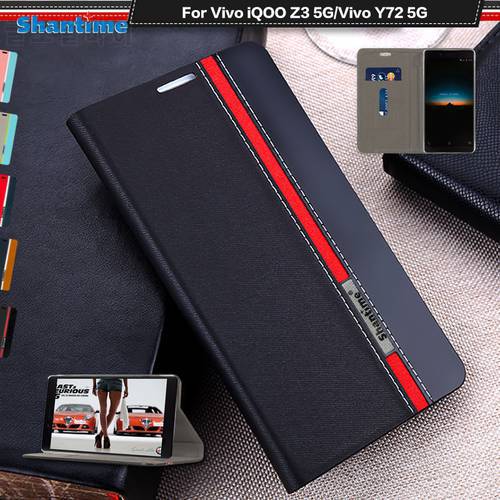 Luxury PU Leather Case For Vivo Y72 5G Y52 5G Flip Case For Vivo iQOO Z3 5G Vivo Y53s 2021 Phone Case Soft Silicone Back Cover