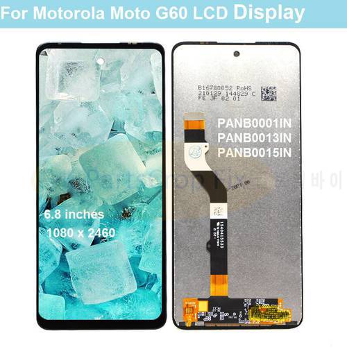 6.8&39Original For Motorola G60 LCD PANB0001IN PANB0013IN Display Touch Screen Digitizer Assembly For Moto G60 Lcd display Replace