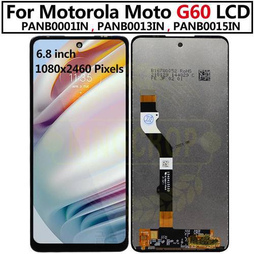 6.8&39&39 Original For Motorola Moto G60 LCD with Frame Display Touch Screen For Motorola G60 LCD PANB0001IN, PANB0013IN display