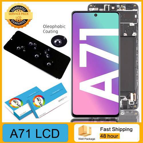 100% Original Display for SAMSUNG Galaxy A71 A715 A715F A715FD LCD with frame Touch Screen Digitizer Repair Parts