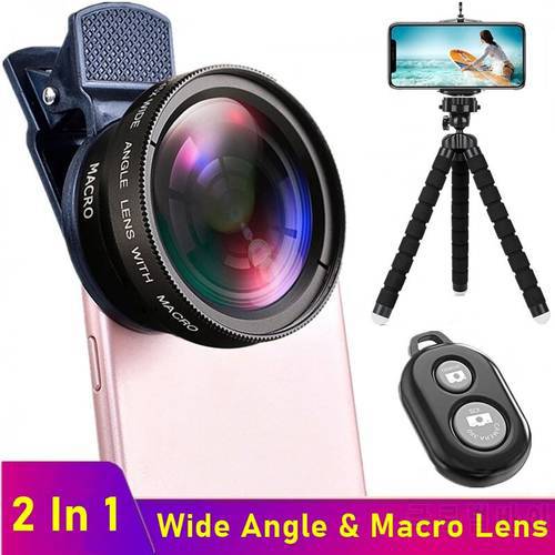 Tongdaytech 2IN1 Mobile Phone Lens Portable 0.45X Wide Angle 12.5X Marco Lens For Smartphone Iphone XS 11 12 Pro Samsung Xiaomi