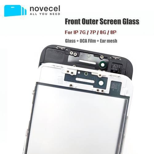10pcs 3 in 1 Cold Press Front Screen Glass with Frame OCA Glue for iPhone 7 8 Plus Phone LCD Screen Repair Cracked Glass Replace