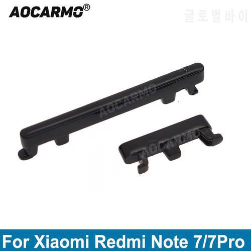 Aocarmo For Xiaomi Redmi Note 7 Pro 7PRO Volume Power ON OFF Volume Up Down Side Button Key Replacement Repair Part