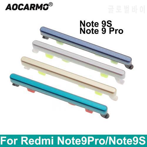 Aocarmo For Xiaomi Redmi Note 9 Pro Note9S Power On Off Button + Volume Up Down Buttons Side Switch Key Replacement Part