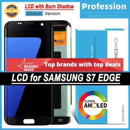 Burn Shadow Super AMOLED 5.5&39&39 Display for Samsung Galaxy S7 edge G935 G935F Full LCD Touch Screen Digitizer Assembly