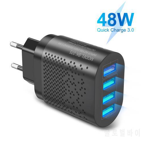 48W USB Charger 3A fast charger 3.0 Mobile Phone Charger For oneplus iPhone12 pro max Samsung Xiaomi gan charger Wall Chargers