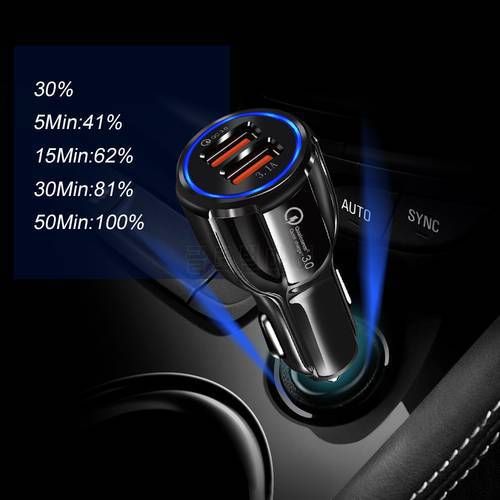 3A Quick Charge 3.0 USB Car Charger for iphone 11 for Xiaomi Mi 10 Supercharge SCP QC3.0 Fast USB Car Phone Fast Charging