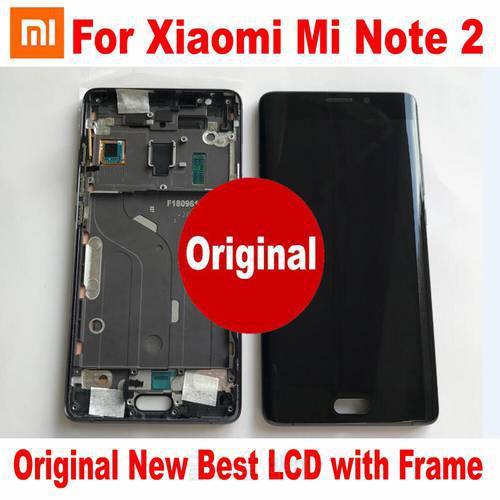 100% Original Best AMOLED LCD Display For Xiaomi Mi Note 2 Glass Sensor Touch Panel Screen Digitizer Assembly with Frame Parts